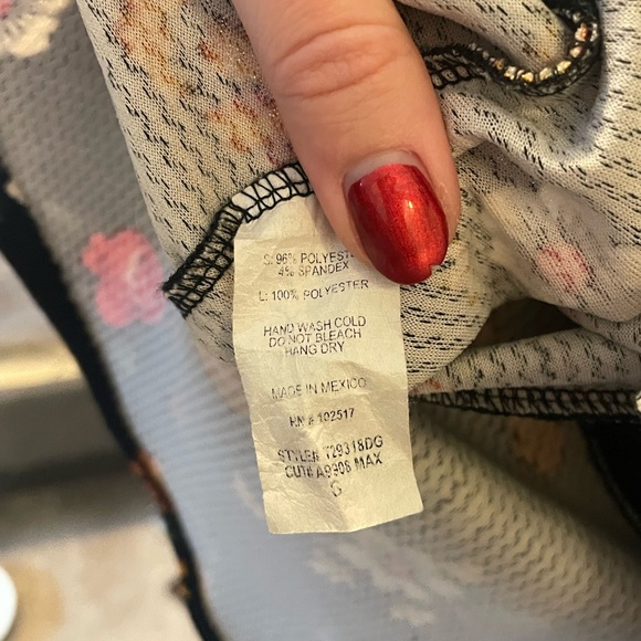 Soprano black floral peplum tank top - Picture 5 of 5